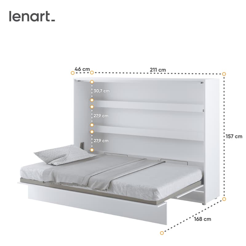 Dig-net nábytok Sklápacia posteľ Lenart BED CONCEPT BC-04 biela | 140 x 200 cm 5