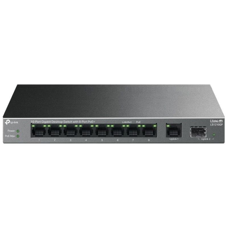 TP-Link LS1210GP Switch 1x GLAN, 8x GLAN s PoE+, 1x SFP, 61W 1