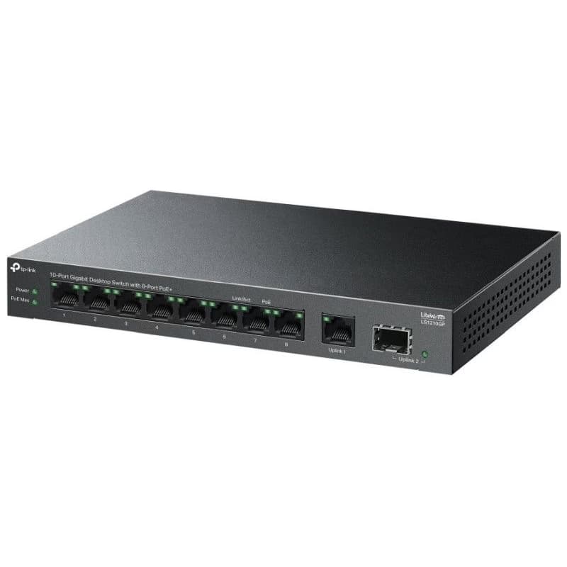 TP-Link LS1210GP Switch 1x GLAN, 8x GLAN s PoE+, 1x SFP, 61W 3