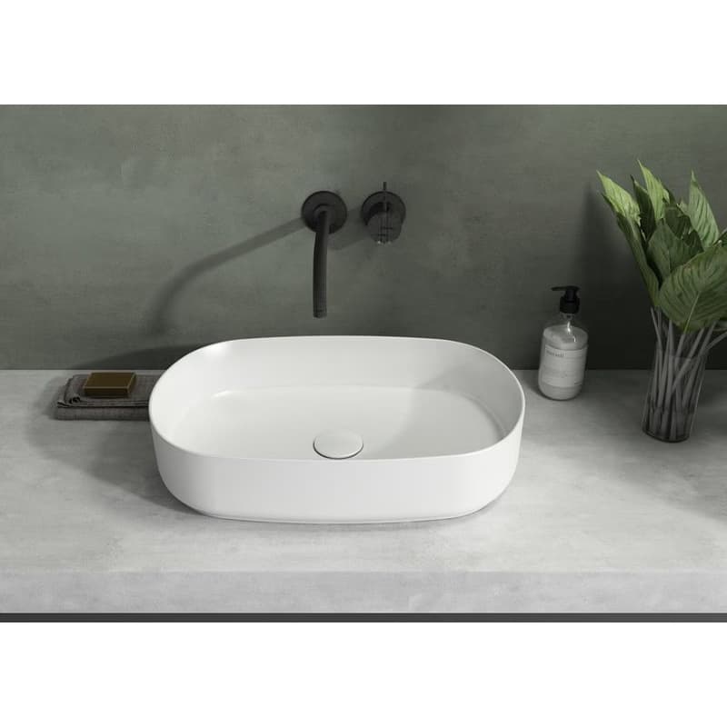 ISVEA - INFINITY OVAL keramické umývadlo na dosku, 55x36cm, biela matná 10NF65055-2L 2