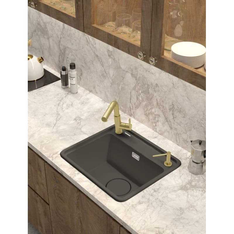 DEANTE DEANTE - Momi metallic grey Granitový drez, 1-bowl ZKM_T103 5
