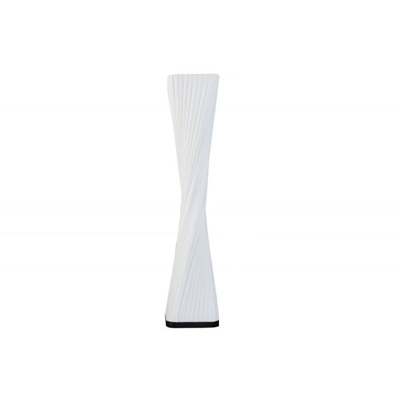 Estila Moderná štýlová stojaca biela lampa Harmony so skladaným tienidlom z latexu a čiernou štvorcovou podstavou 120 cm 1