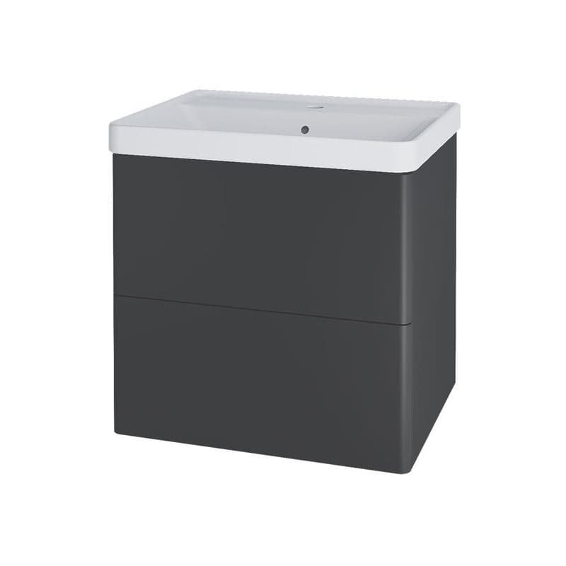 Mereo Siena, kúpeľňová skrinka s keramickým umývadlom 61 cm, antracit mat CN430 1