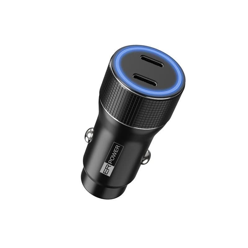 ER POWER 40W USB-C PD+QC 3.0 kovová duálna autonabíjačka 2