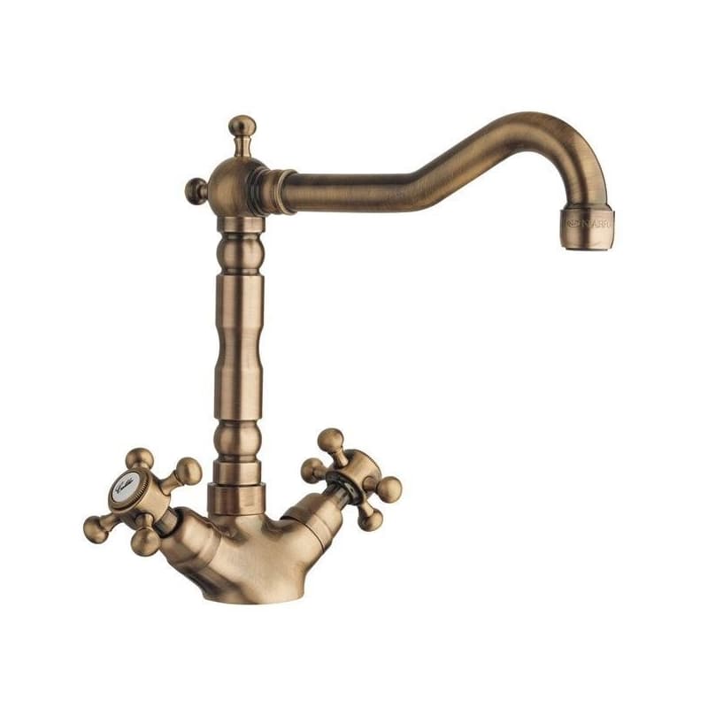 SAPHO SAPHO - ANTEA stojánkova drezová batéria s retro hubicou, bronz 3126