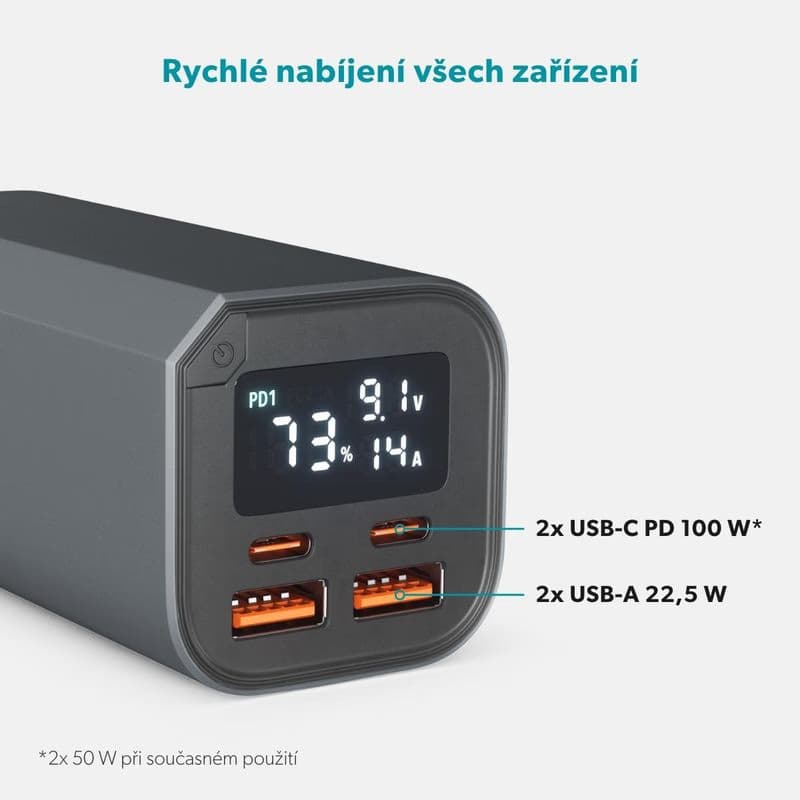 Epico Alu Power Bank PD 100W - 20 000mAh - šedá 3