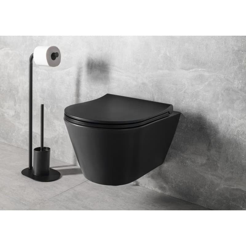 SAPHO - AVVA závesná WC misa, Rimless, 35,5x53cm, čierna mat 100314-110 5