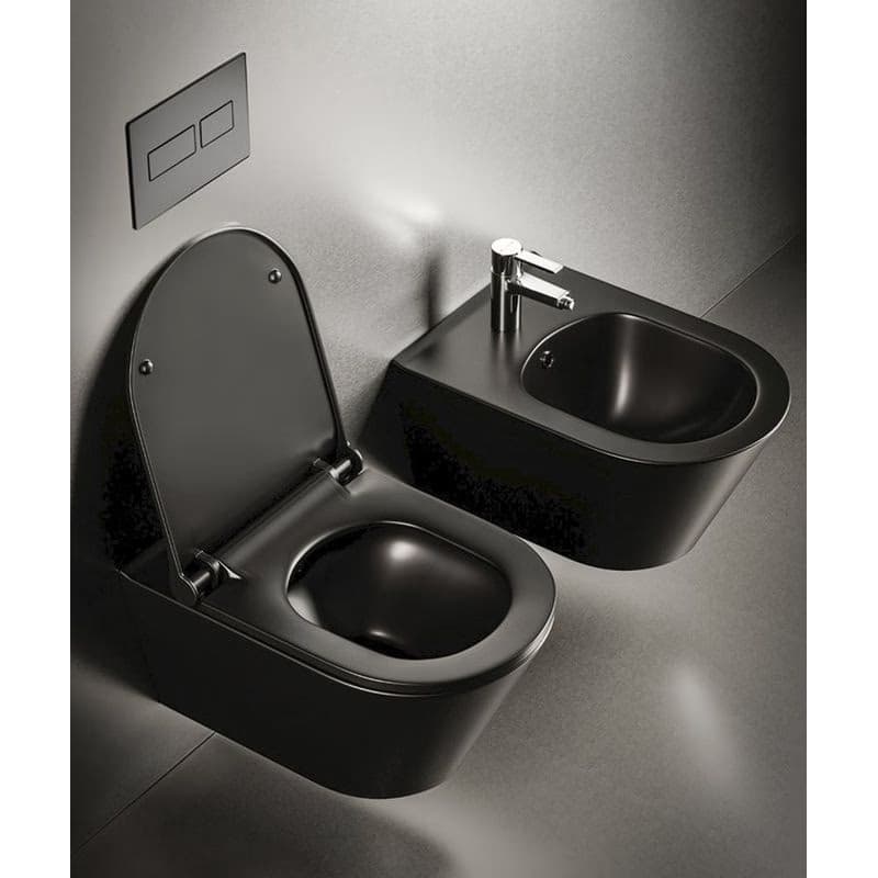 SAPHO - AVVA závesná WC misa, Rimless, 35,5x53cm, čierna mat 100314-110 6
