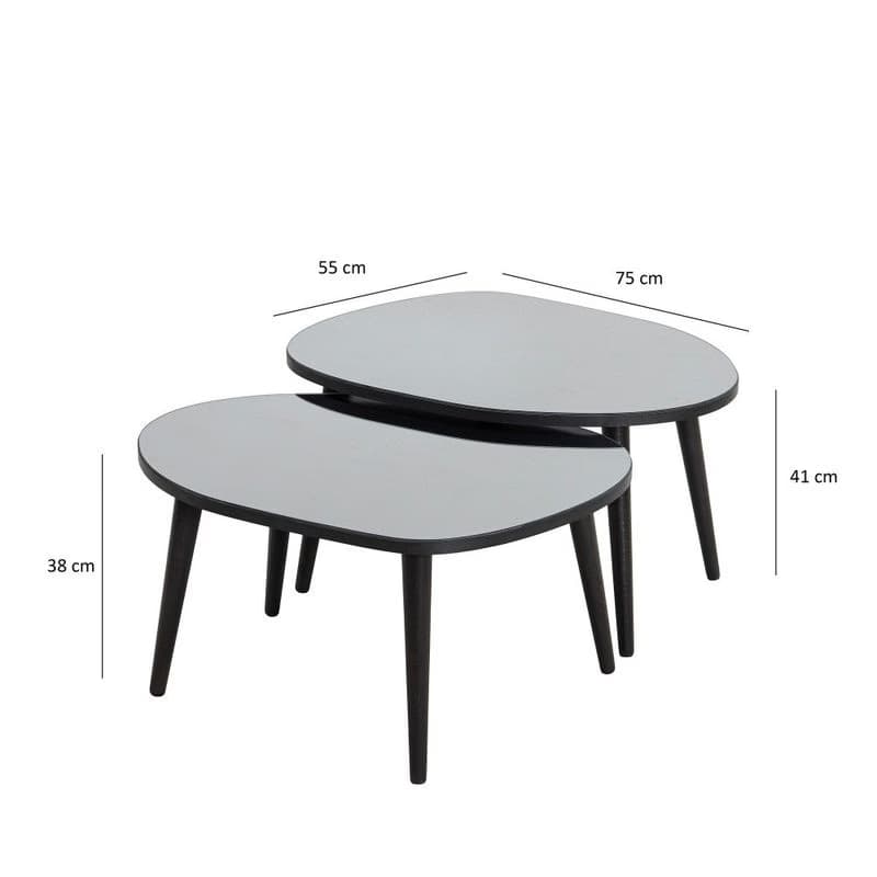 Sada odkladacích stolíkov (2 kusy) Gusto Set- Black, Fume 3