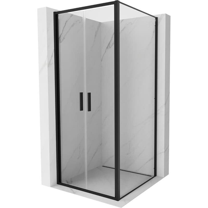 MEXEN/S - Exo sprchovací kút dvere krídlové 70 x 70, transparent, čierna 814-070-070-70-00