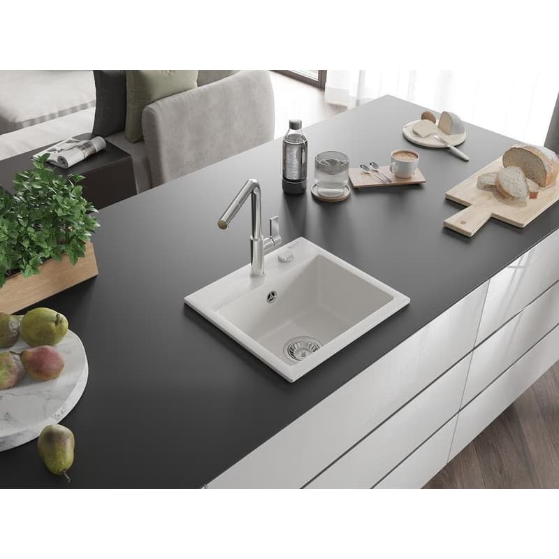 MEXEN/S MEXEN/S - Milo granitový drez 1-miska vrátane batérie Flora, biela 6505-20-670401-00 2