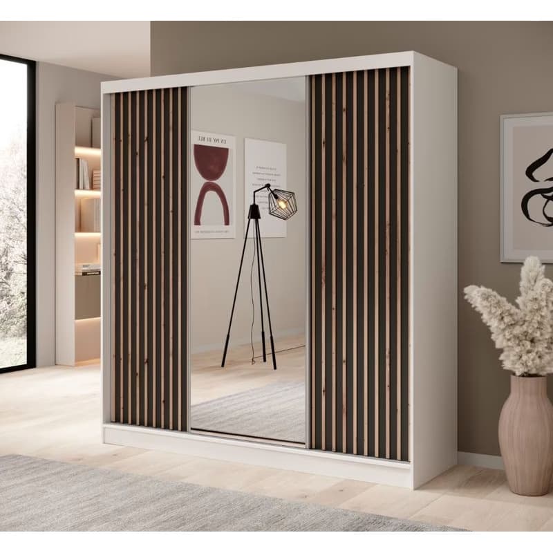 ArtAdrk Šatníková skriňa IDA | biela / čierna 200 cm 2