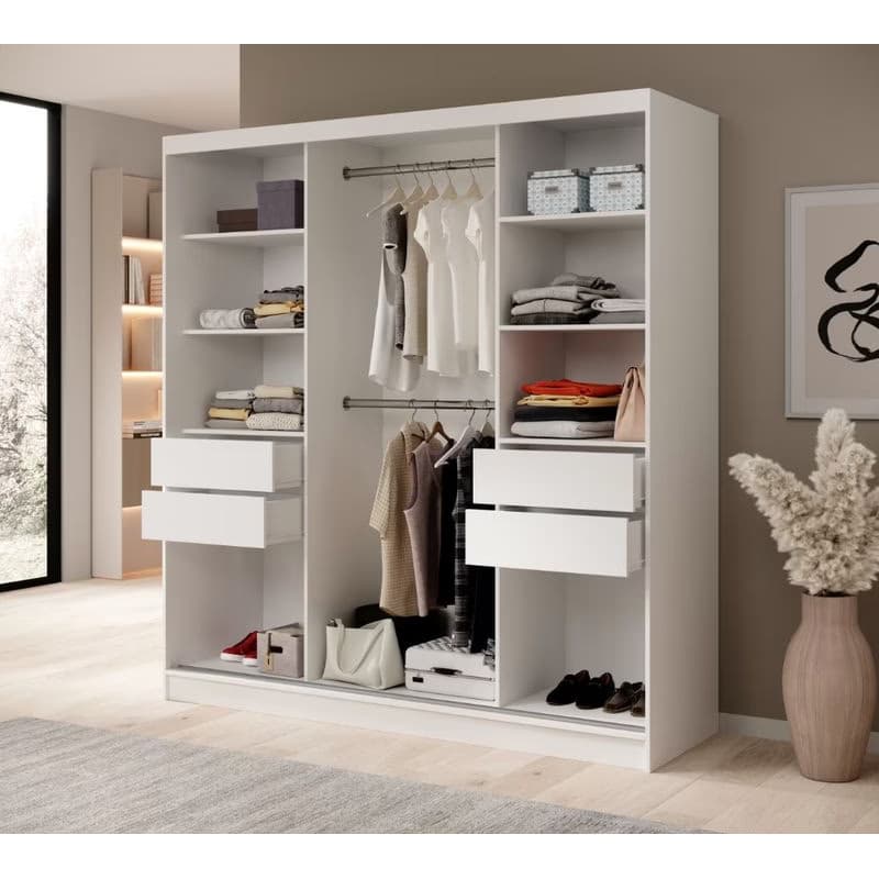 ArtAdrk Šatníková skriňa IDA | biela / čierna 200 cm 3