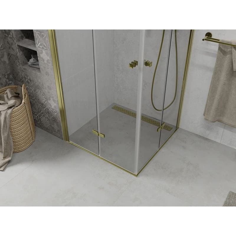 MEXEN/S - Lima Duo sprchovací kút 80 x 80, transparent, zlato 856-080-080-50-00-02 5