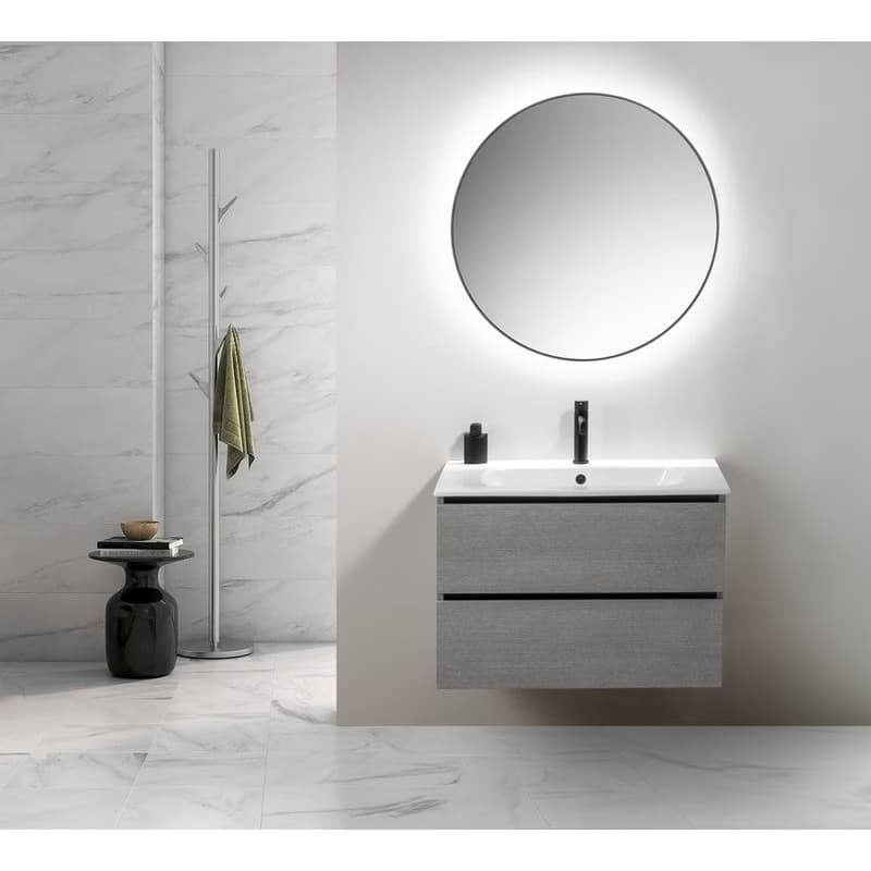 SAPHO - SHARON LED podsvietené zrkadlo Ø 80 cm, čierna mat 31255CI 3