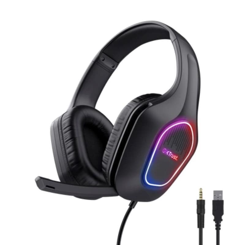 TRUST Herné slúchadlá GXT 416 ZIROX, LED, USB, 3.5mm Jack, čierna 4