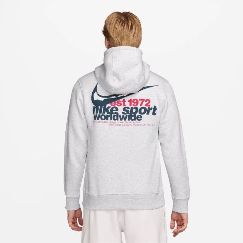 Pánska mikina s kapucňou NIKE U NSW HDY CLUB PO BB OC 2 BIRCH HEATHER 2