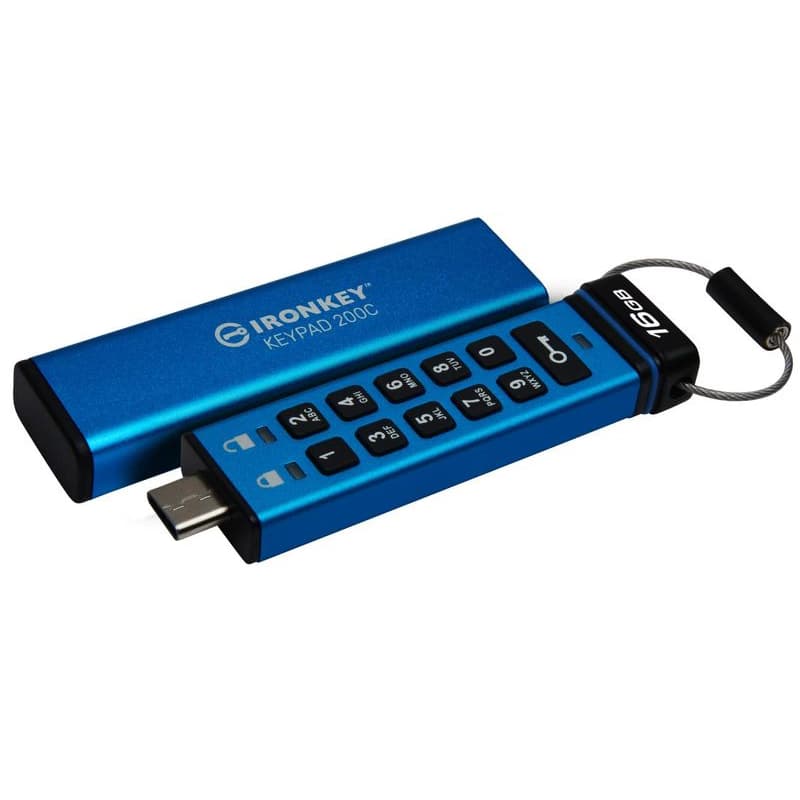 Kingston Ironkey Keypad 200C/16GB/USB 3.0/USB-C/Modrá 1
