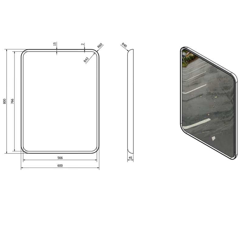 SAPHO - FLOAT LED podsvietené zrkadlo 60x80cm, biela 22572 2