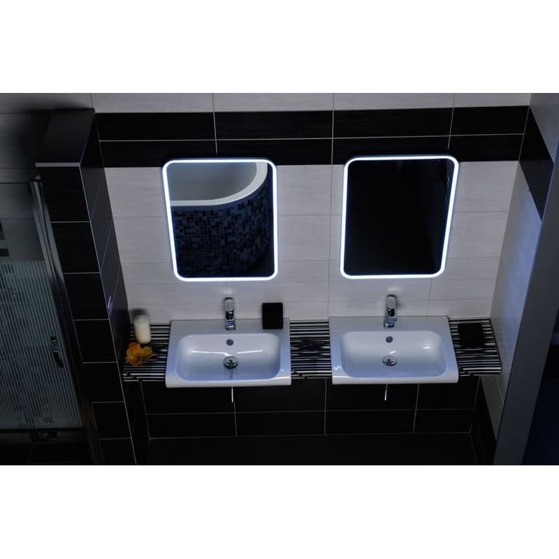 SAPHO - FLOAT LED podsvietené zrkadlo 60x80cm, biela 22572 6
