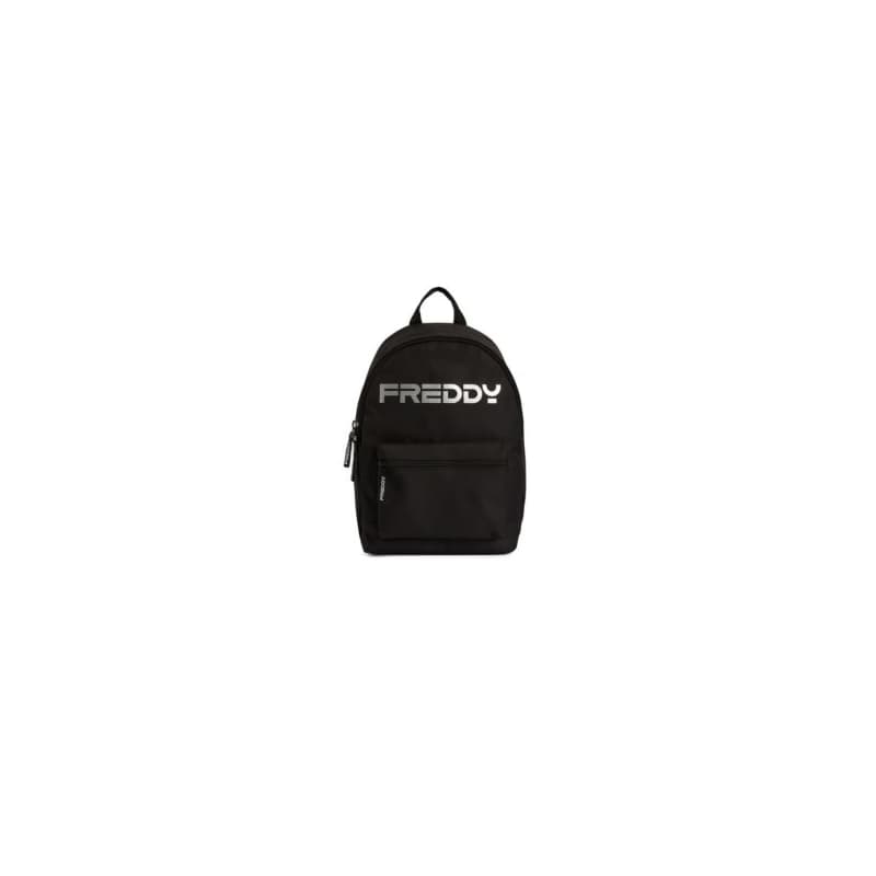 Dámsky batoh FREDDY Backpack with a silver logo and outer pocket-Black