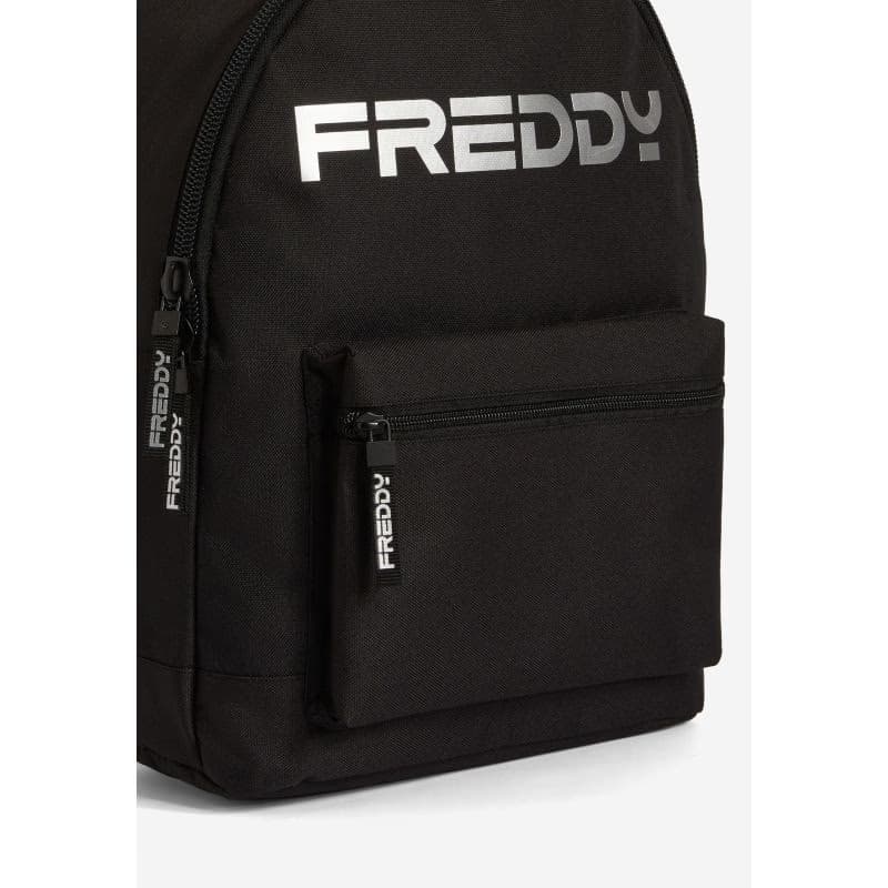 Dámsky batoh FREDDY Backpack with a silver logo and outer pocket-Black 4