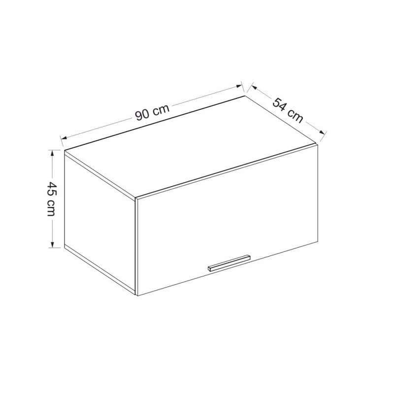Wall Cabinet Kale 90 - White, Membrane 3