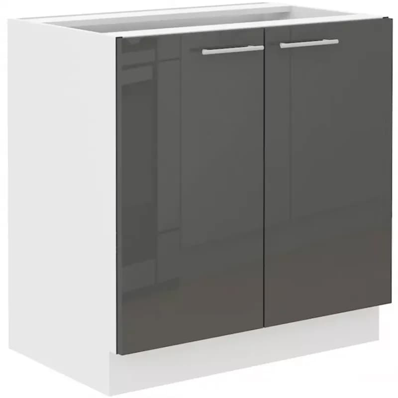 Kuchynská skrinka Lara 80d 2f Bb Mdf Šedá lesk 1