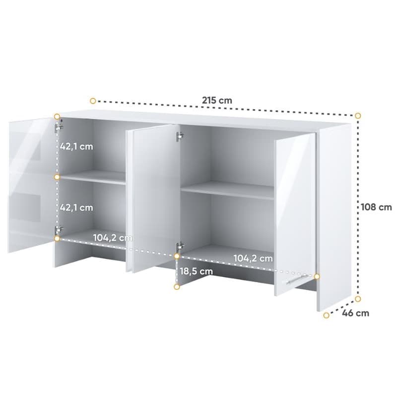 Dig-net nábytok Nadstavec na sklápaciu posteľ Lenart CONCEPT PRO CP-11 | biely lesk 3