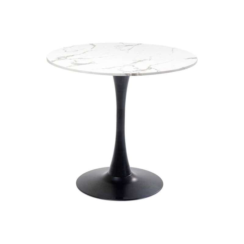 Schickeria jedálenský stôl bielo-čierny Ø80 cm 1