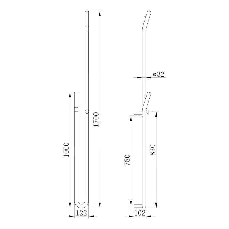 SAPHO - DUOPASSO elektrický sušiak uterákov s časovačom, 122x1700, 45 W, čierna mat ER330 2