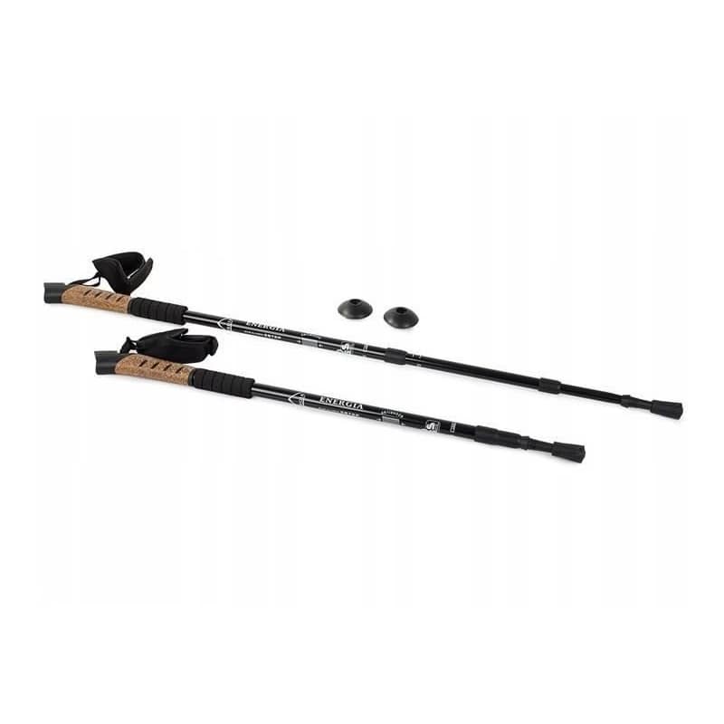 Trekingové palice Nordic Walking s korkovou rukoväťou, 135 cm, 2 ks, Čierna 2
