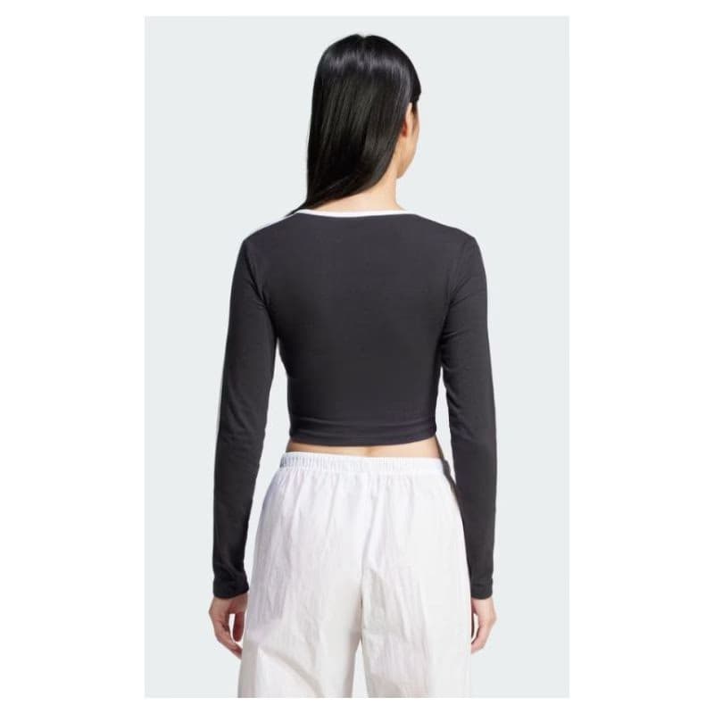 Dámske tričko s dlhým rukávom ADIDAS ORIGINALS 3S LS CROP-BLACK 4