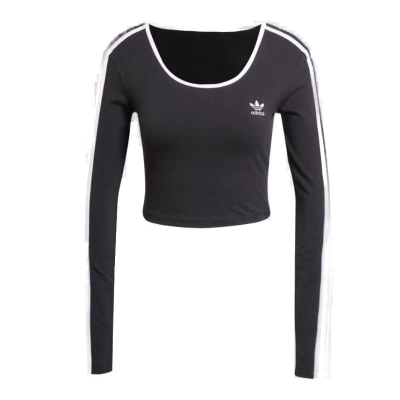 Dámske tričko s dlhým rukávom ADIDAS ORIGINALS 3S LS CROP-BLACK 6
