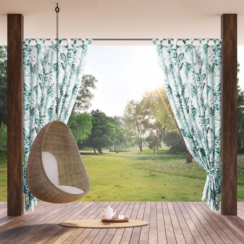 ArtFir Záves na terasu GARDEN 2 PU | biela/zelená 155 x 260 cm 1