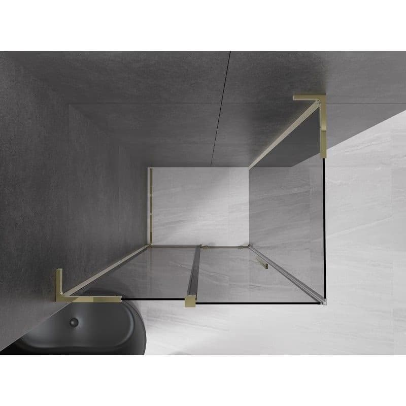 MEXEN/S - Velar L sprchovací kút, posuvné dvere 110 x 100, grafit, zlato 871-110-100-43-50 4