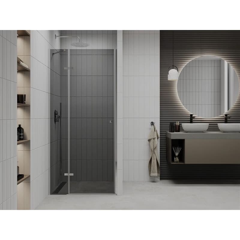 MEXEN - Roma Sprchové dvere Swing 110, grafit, chróm so stenovým profilom 854-110-000-01-40 2