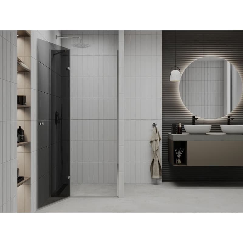 MEXEN - Roma Sprchové dvere Swing 110, grafit, chróm so stenovým profilom 854-110-000-01-40 3