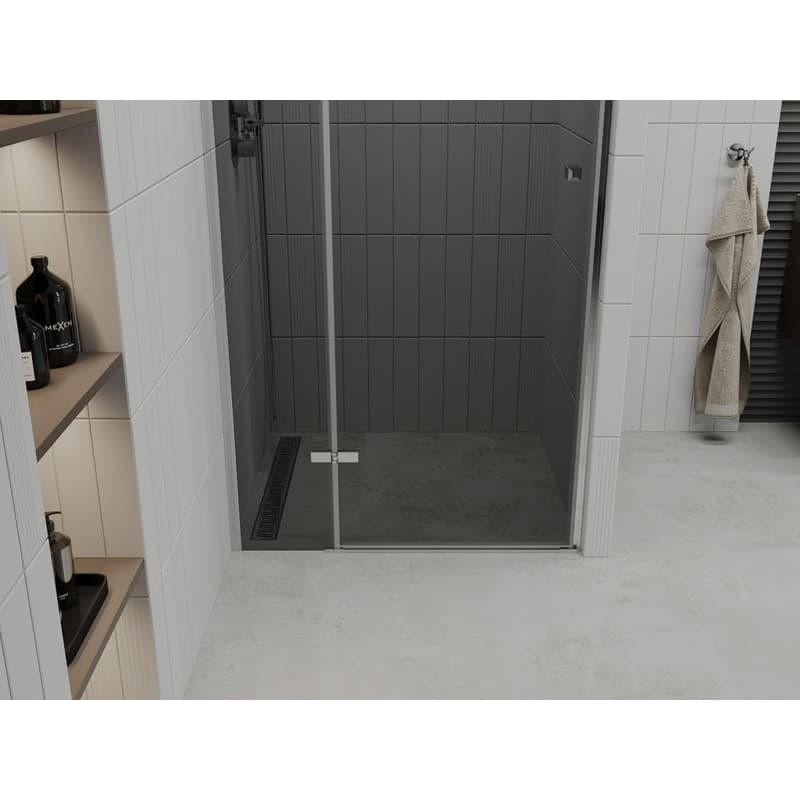 MEXEN - Roma Sprchové dvere Swing 110, grafit, chróm so stenovým profilom 854-110-000-01-40 4
