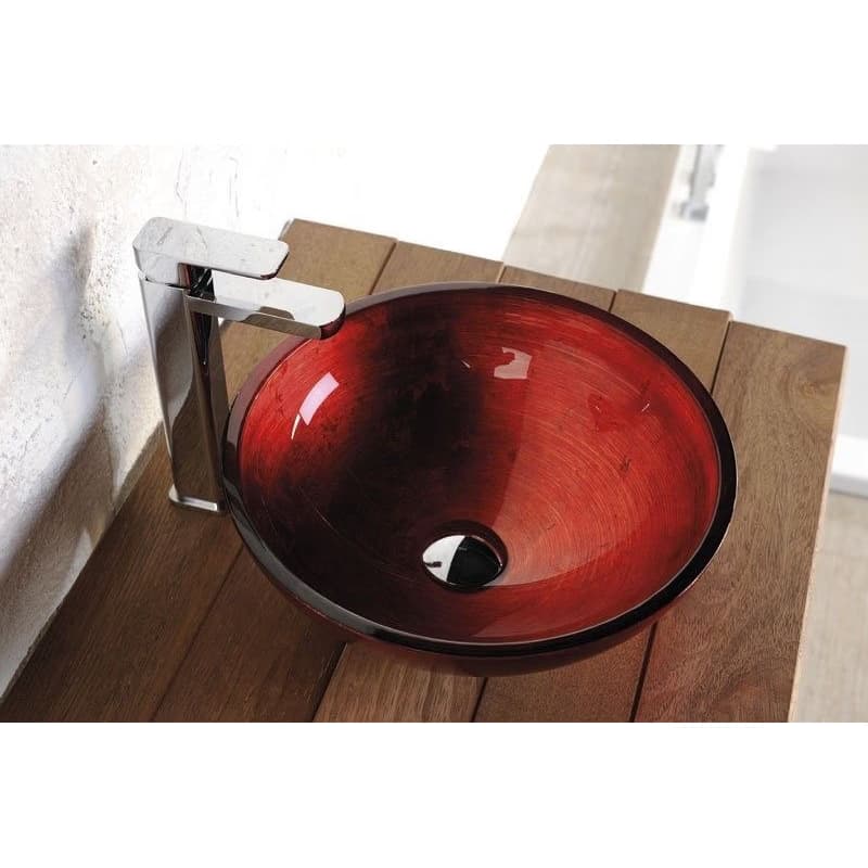 SAPHO - MURANO ROSSO IMPERO sklenené umývadlo na dosku, priemer 40cm, červené AL5318-63 3