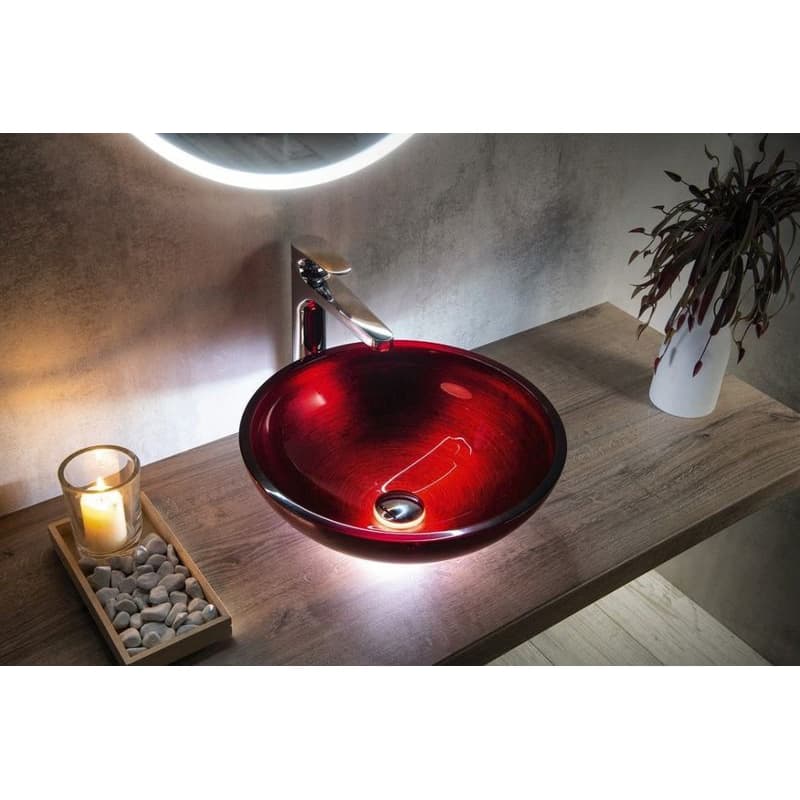 SAPHO - MURANO ROSSO IMPERO sklenené umývadlo na dosku, priemer 40cm, červené AL5318-63 5