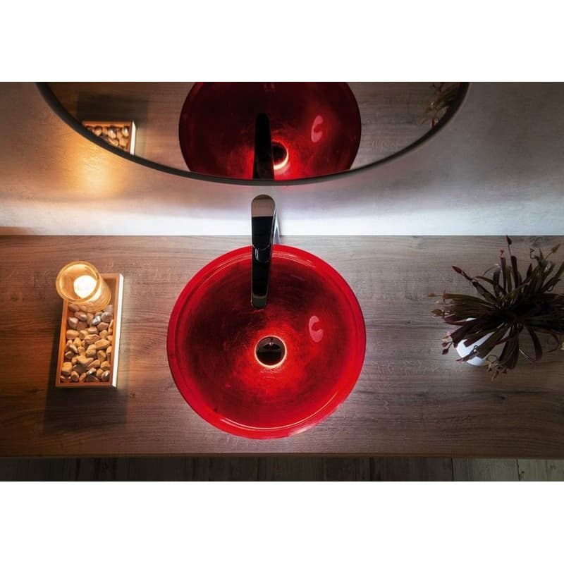 SAPHO - MURANO ROSSO IMPERO sklenené umývadlo na dosku, priemer 40cm, červené AL5318-63 6