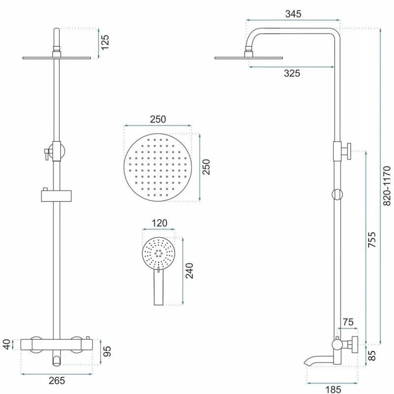 REA REA - Sprchový set s batériou 150mm Lungo zlatá REA-P4114 2