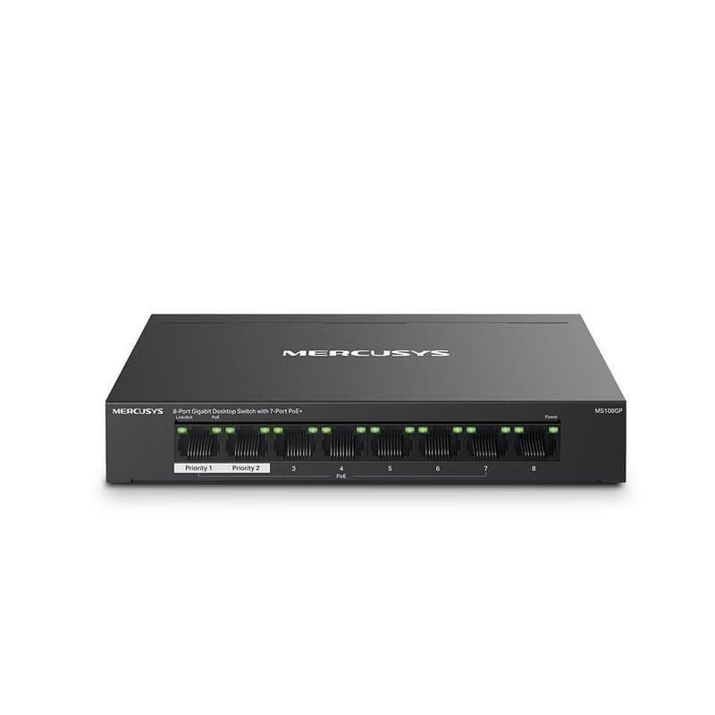 MERCUSYS switch MS108GP (8xGbE, 7xPoE+, 65W, fanless) 1