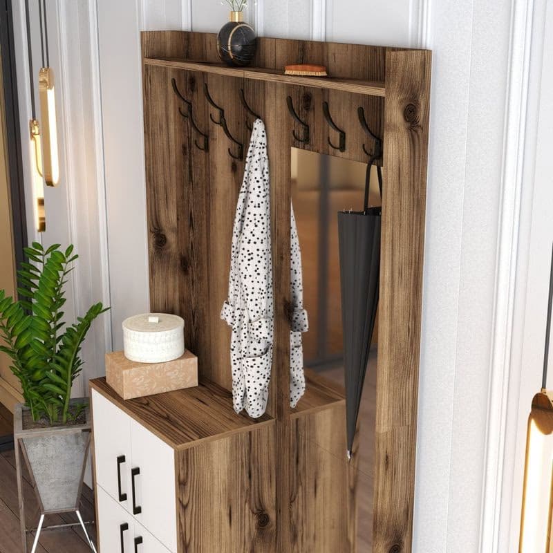 Predsieňová stena Berlin BC - Walnut, White 4