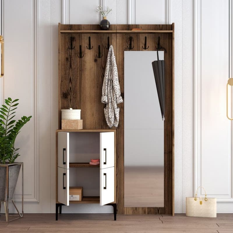 Predsieňová stena Berlin BC - Walnut, White 5