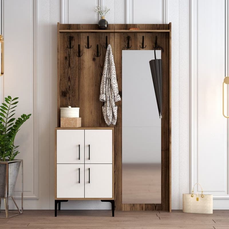 Predsieňová stena Berlin BC - Walnut, White 6