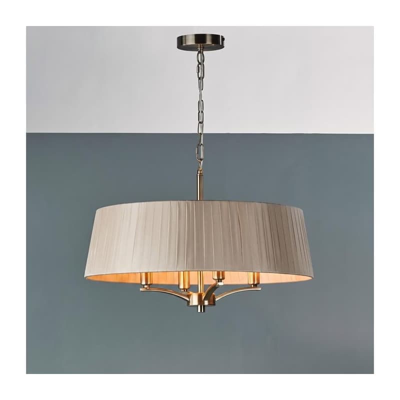 Där Lighting Där Lighting CRI0429 - Luster na reťazi CRISTIN 4xE14/40W/230V mosadz/taupe CRI0429