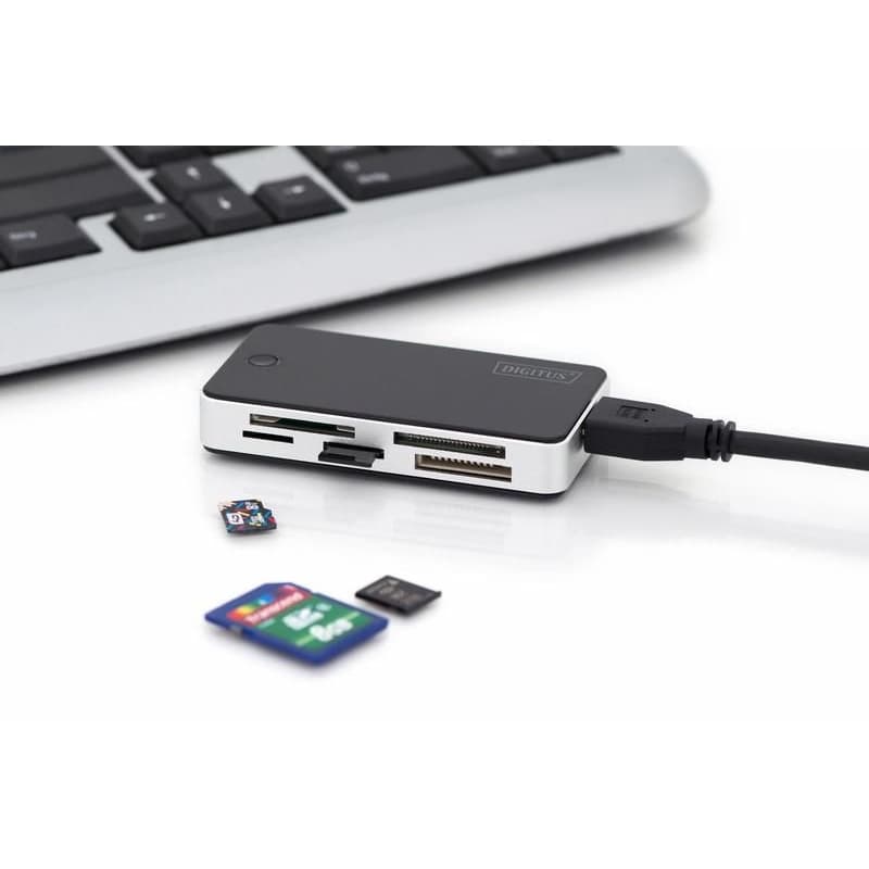 DIGITUS Čítačka kariet USB 3.0 s pripojovacím káblom USB 1m Podpora kariet MS/SD/SDHC/MiniSD/M2/CF/MD/SDXC 1