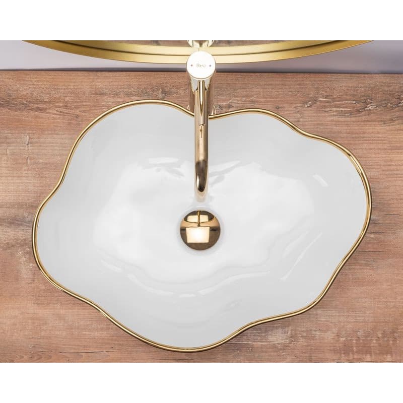 REA - Umývadlo na dosku Pearl Gold Edge REA-U0696 2